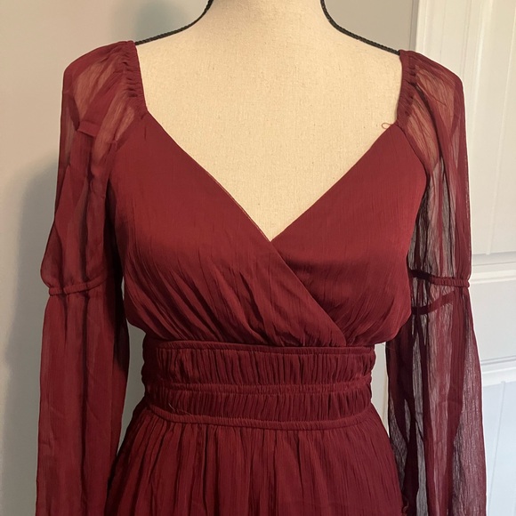 Altar'd State Deep Red Long Sleeve Dress - Picture 9 of 13